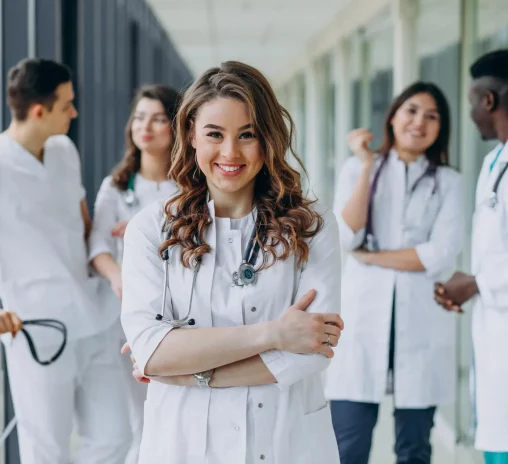 young-female-doctor-posing-corridor-hospital
